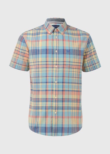 Lincoln Peach Madras Check Shirt