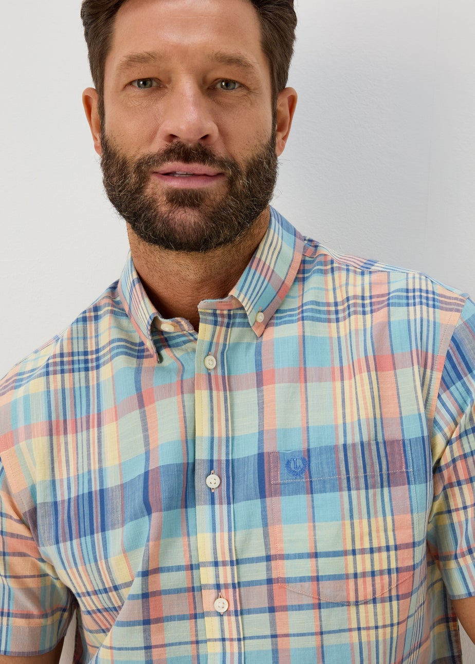 Lincoln Peach Madras Check Shirt