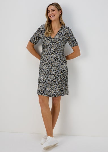 Blue Floral Supersoft Mini Dress