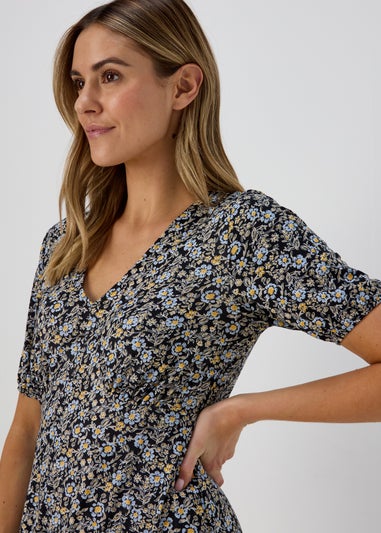 Blue Floral Supersoft Mini Dress