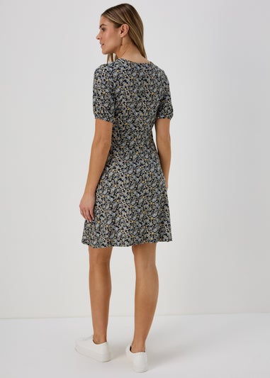 Blue Floral Supersoft Mini Dress