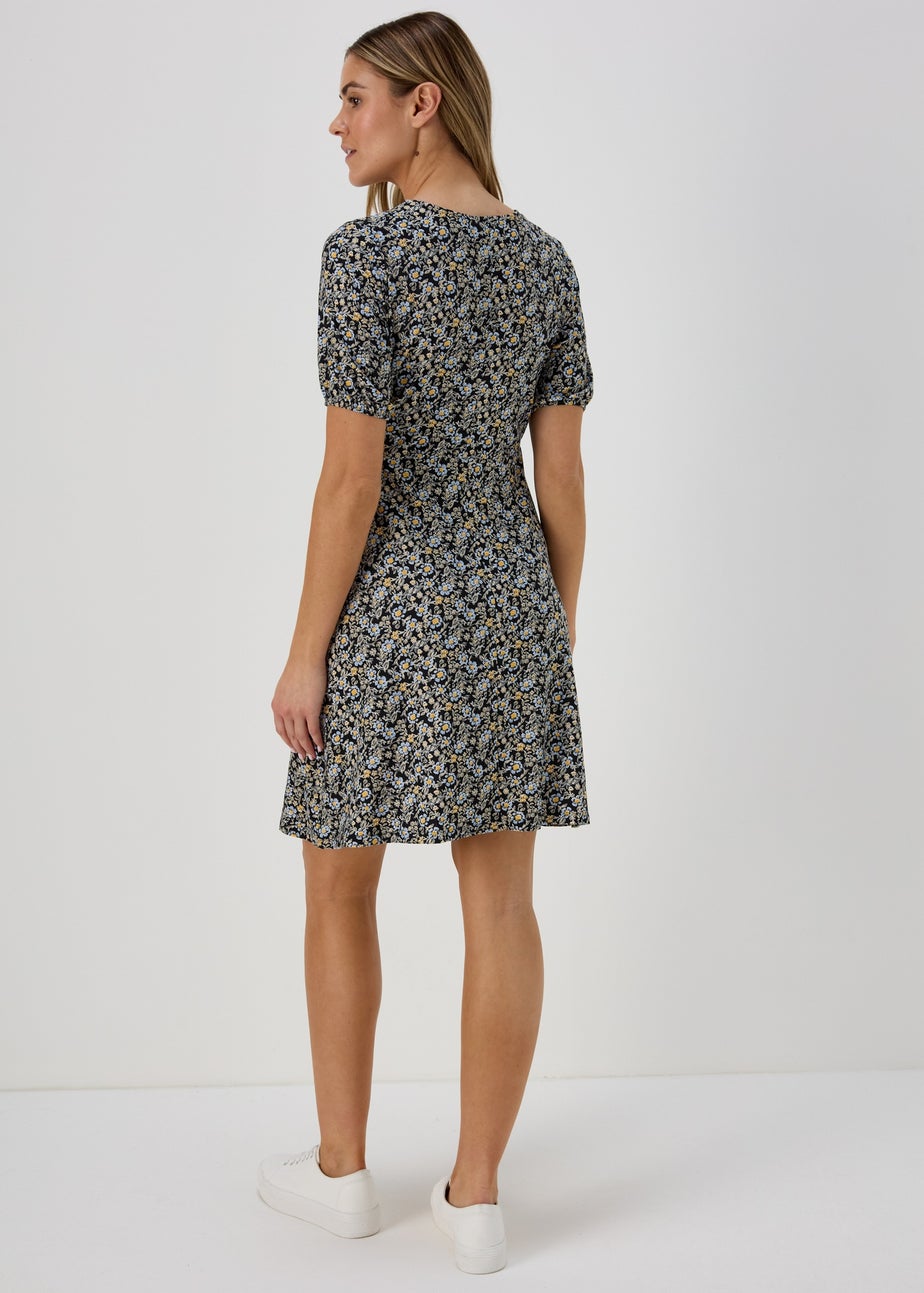 Blue Floral Supersoft Mini Dress