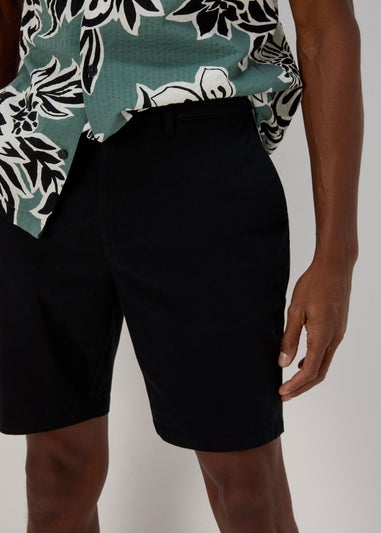 Black Slim Fit Chino Shorts