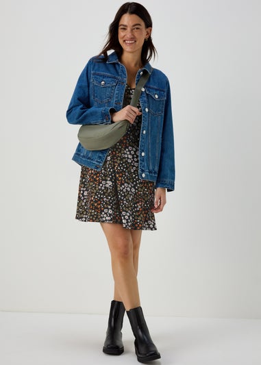 Multi Coloured Floral Supersoft
Mini Dress