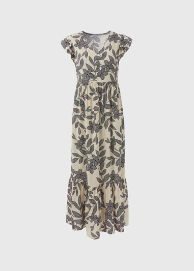 Stone Linen Midi Shirt Dress