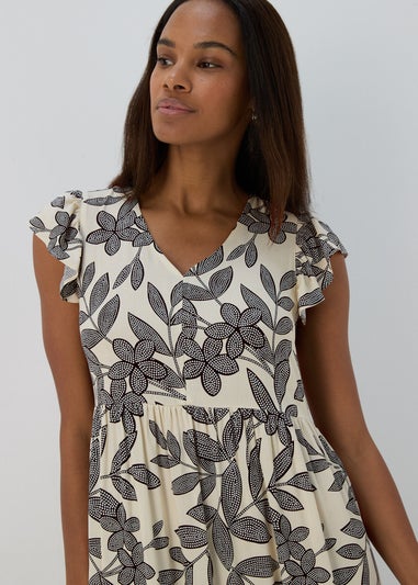 Stone Linen Midi Shirt Dress