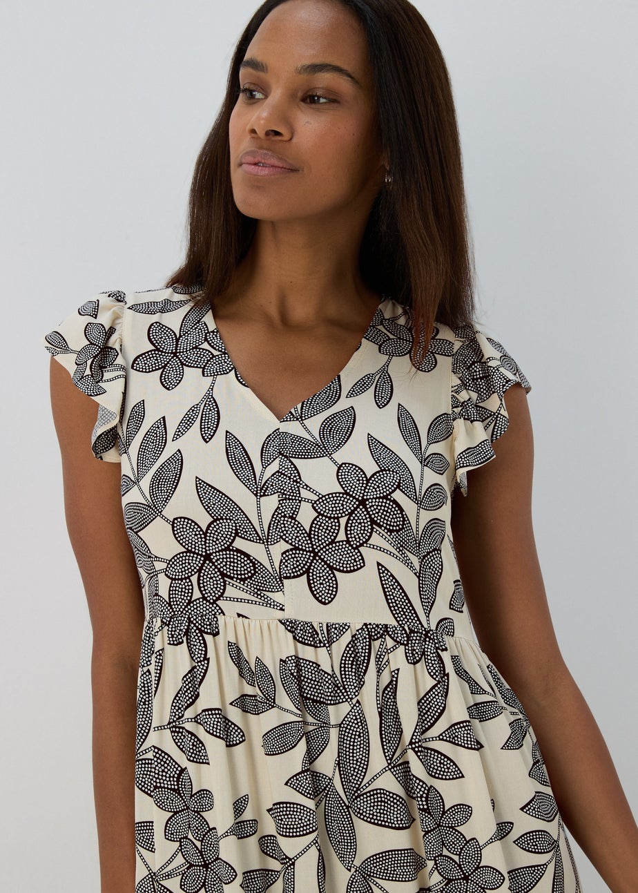 Stone Linen Midi Shirt Dress