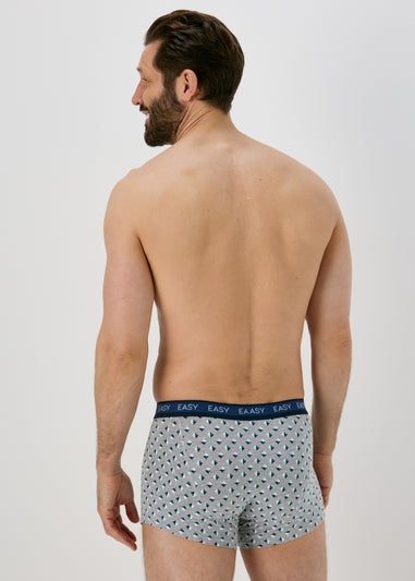 Easy 5 Pack Blue Diamond Geo Print Boxers