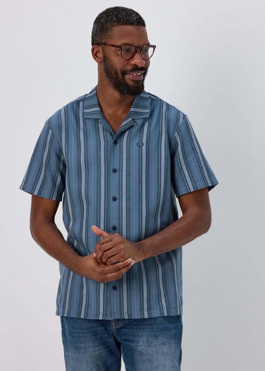 Navy Stripe Seersucker Shirt