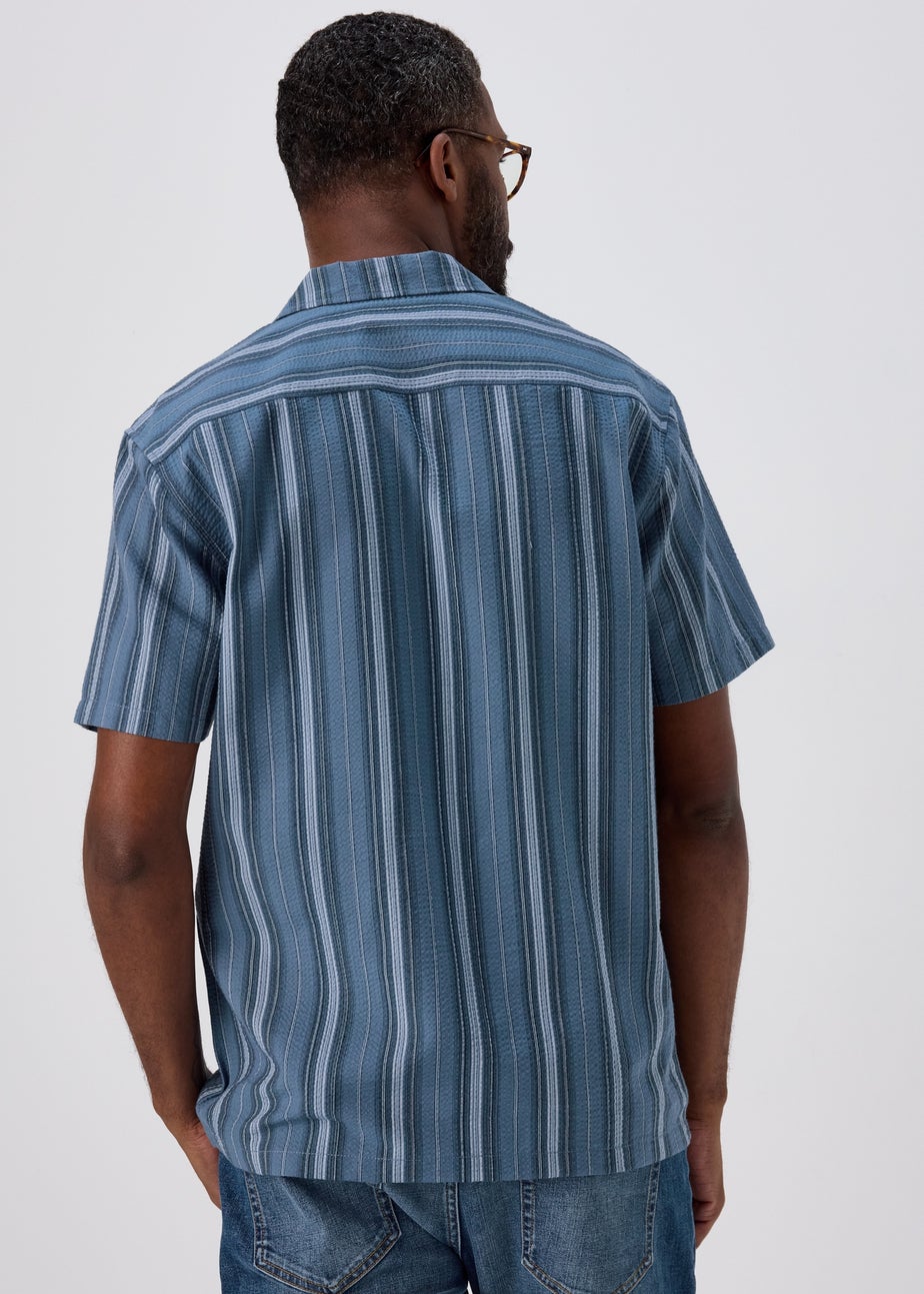 Navy Stripe Seersucker Shirt