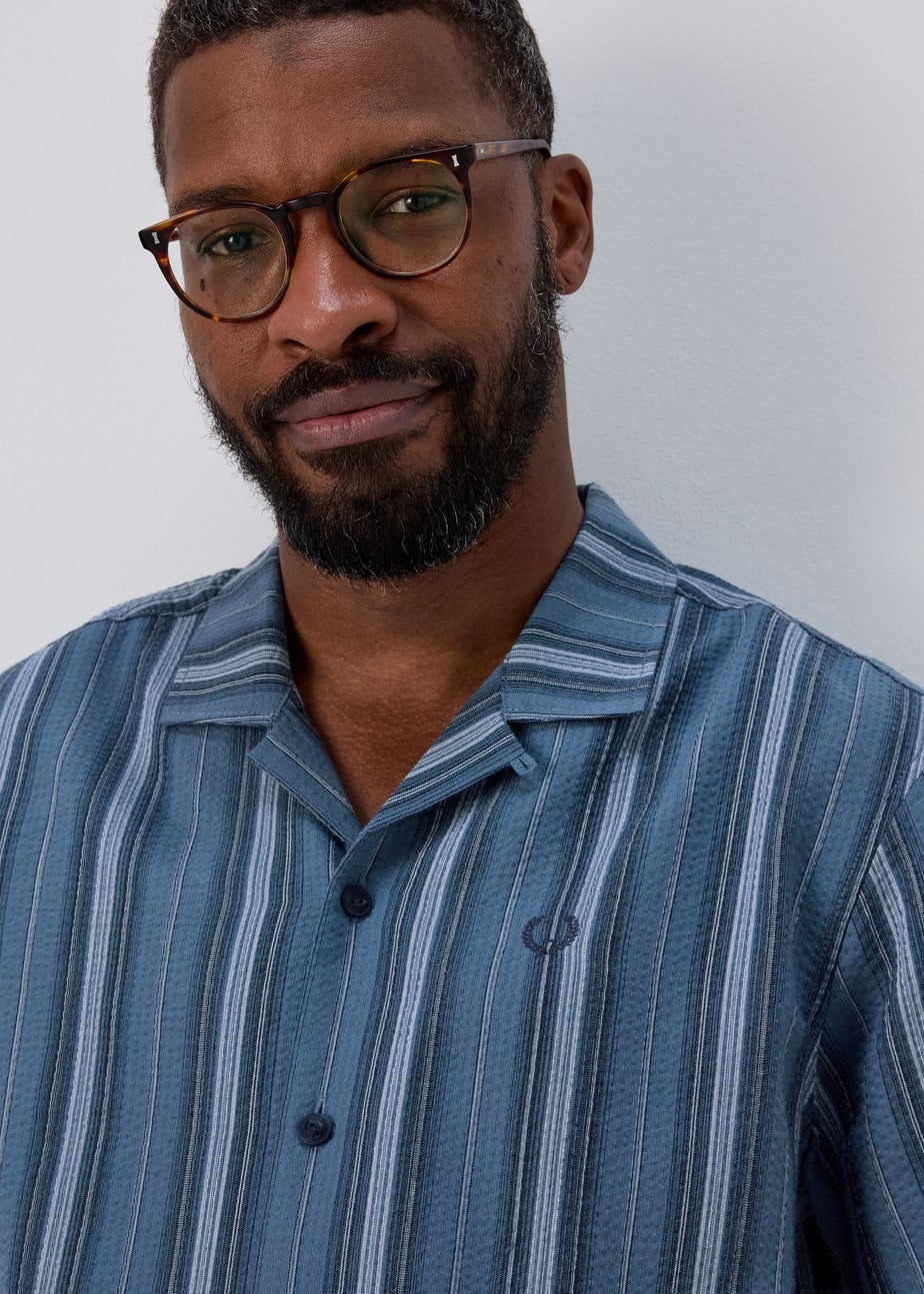 Navy Stripe Seersucker Shirt