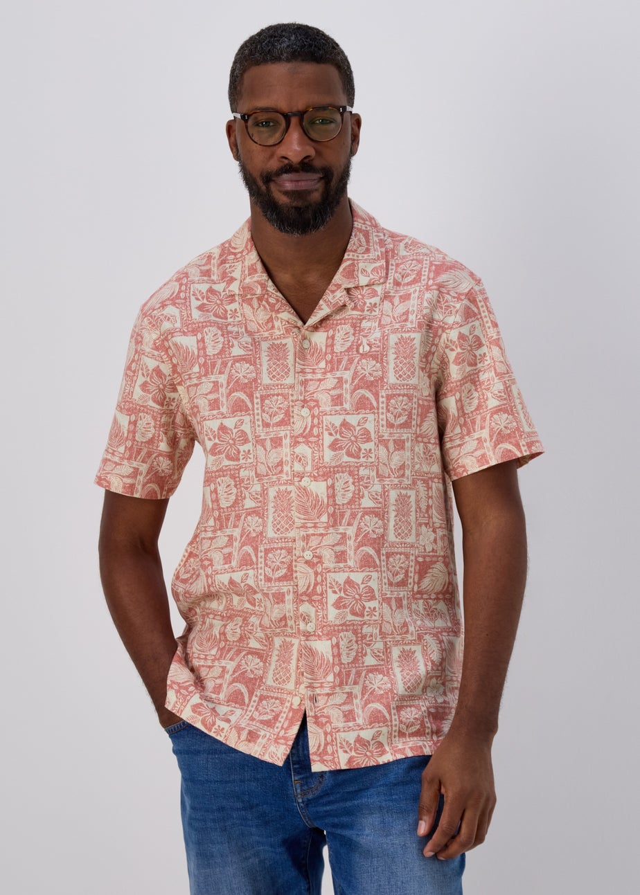Lincoln Pink Slub Print Shirt