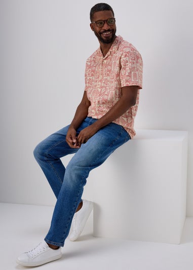 Lincoln Pink Slub Print Shirt