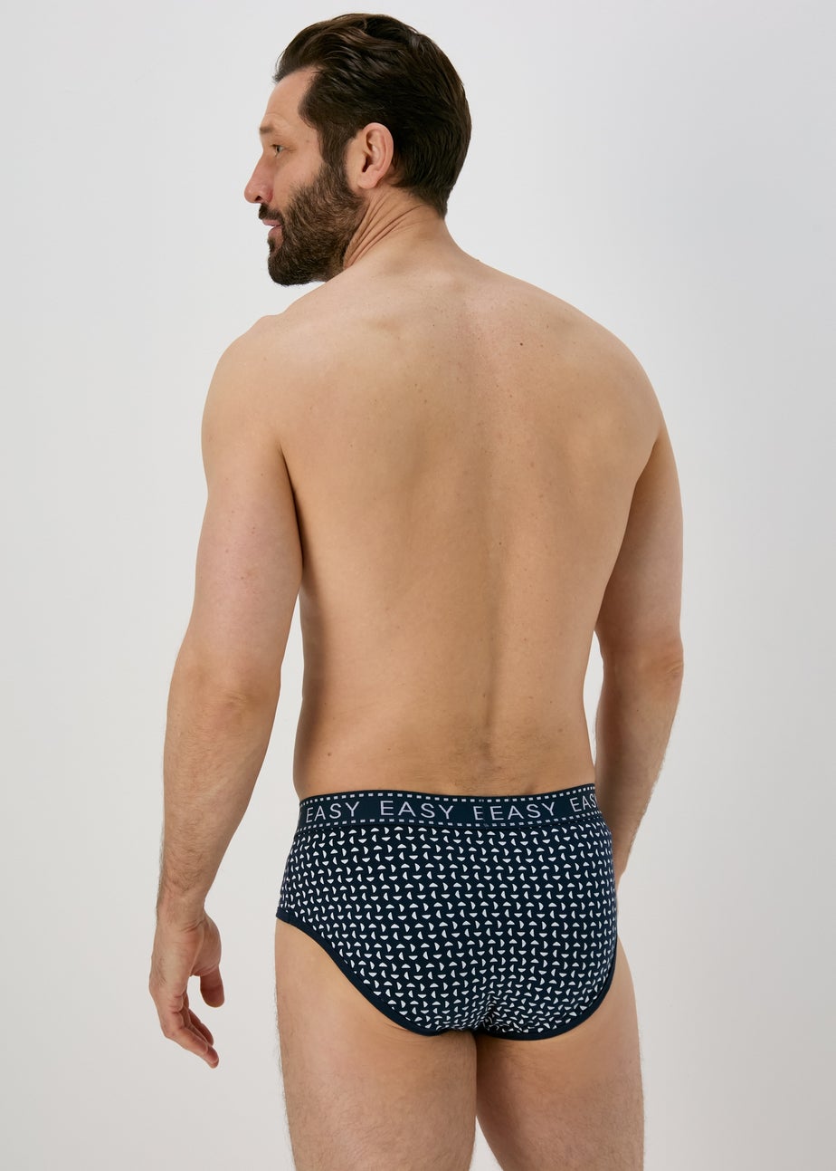 4 Pack Blue Geo Print Spring Briefs