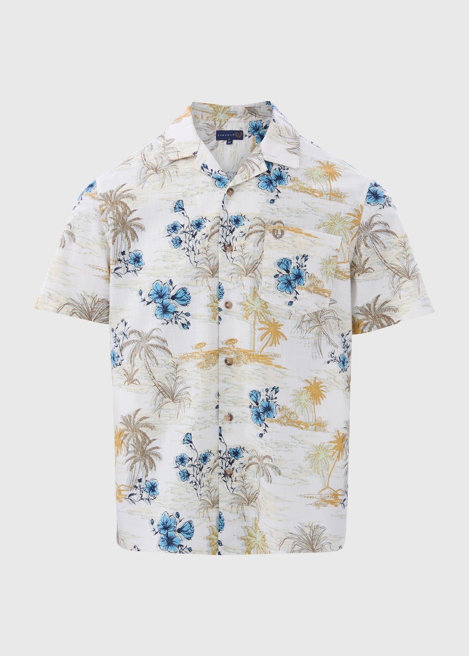 Lincoln Ecru Island Print Shirt