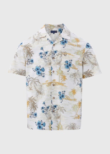 Lincoln Ecru Island Print Shirt