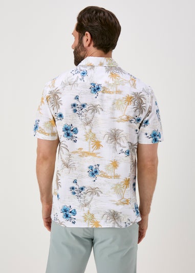 Lincoln Ecru Island Print Shirt