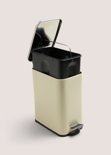 Bathroom Beige Modern Metal Bin (28cm x 25cm)