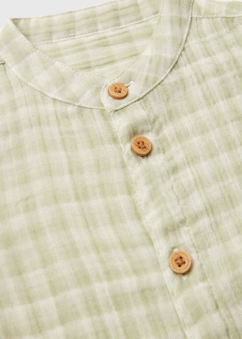 Baby Green Grandad Collar Top & Shorts Set (Newborn-23mths)