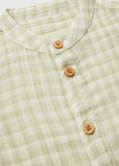 Baby Green Grandad Collar Top & Shorts Set (Newborn-23mths)