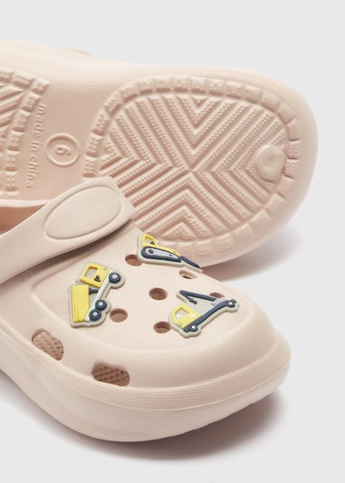 Boys Beige Digger Badge Clogs (Younger 4-11)