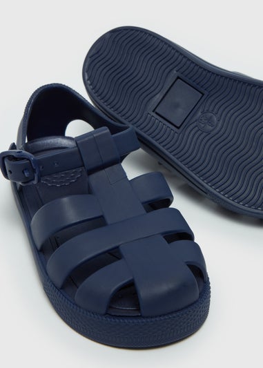 Boys Navy Jelly Sandals (Younger 4-12)