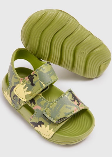 Boys Khaki Dino Eva Sandals (Younger 4-12)