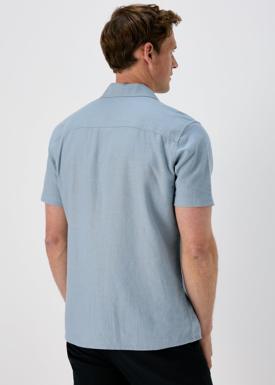 Blue Linen Viscose Shirt