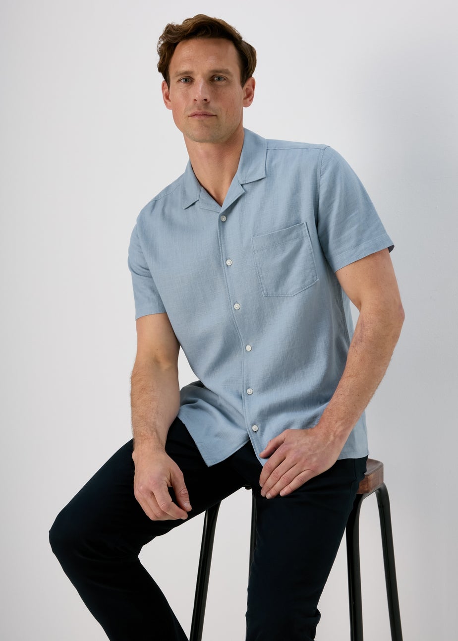 Blue Linen Viscose Shirt