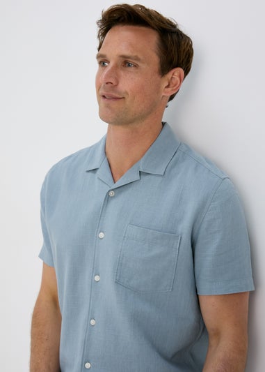Blue Linen Viscose Shirt