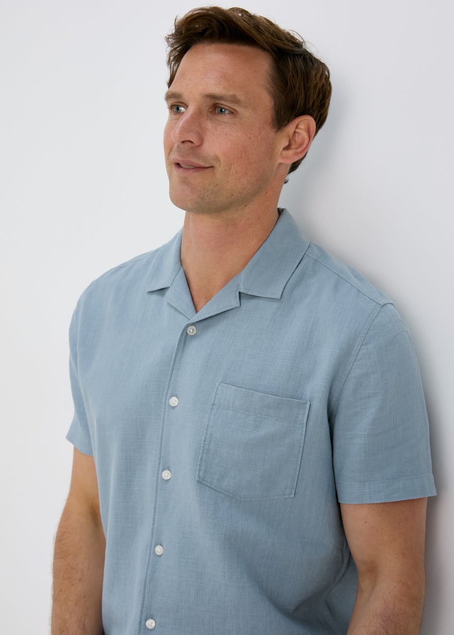 Blue Linen Viscose Shirt