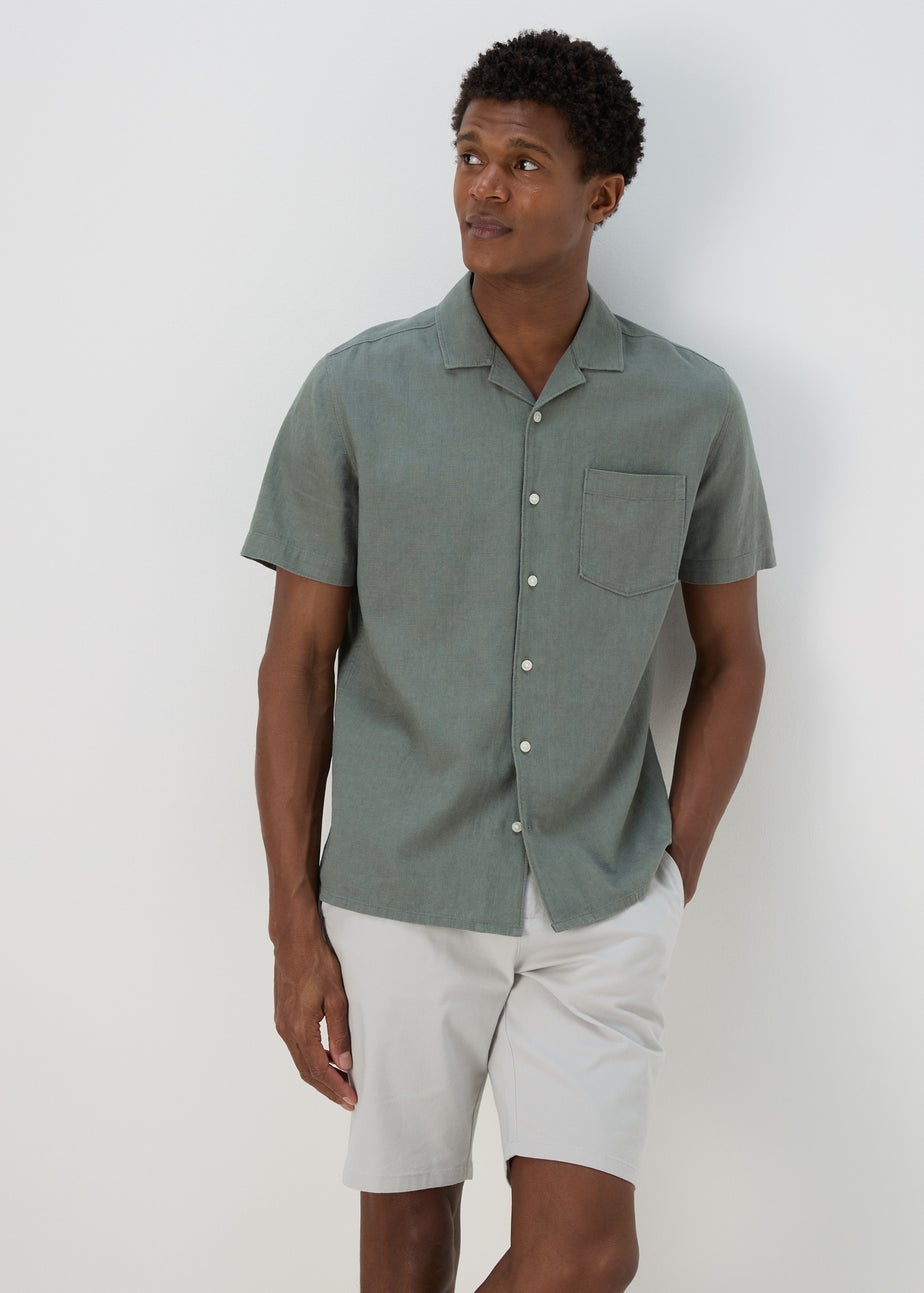 Khaki Linen Viscose Shirt