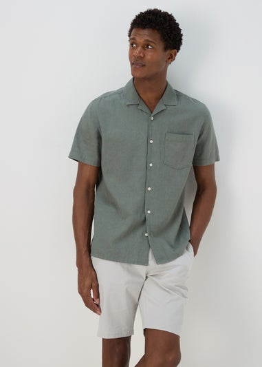 Khaki Linen Viscose Shirt