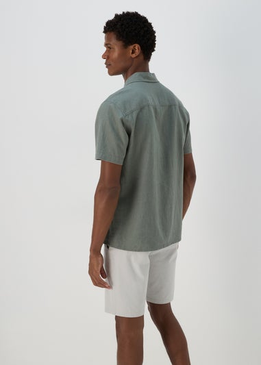 Khaki Linen Viscose Shirt