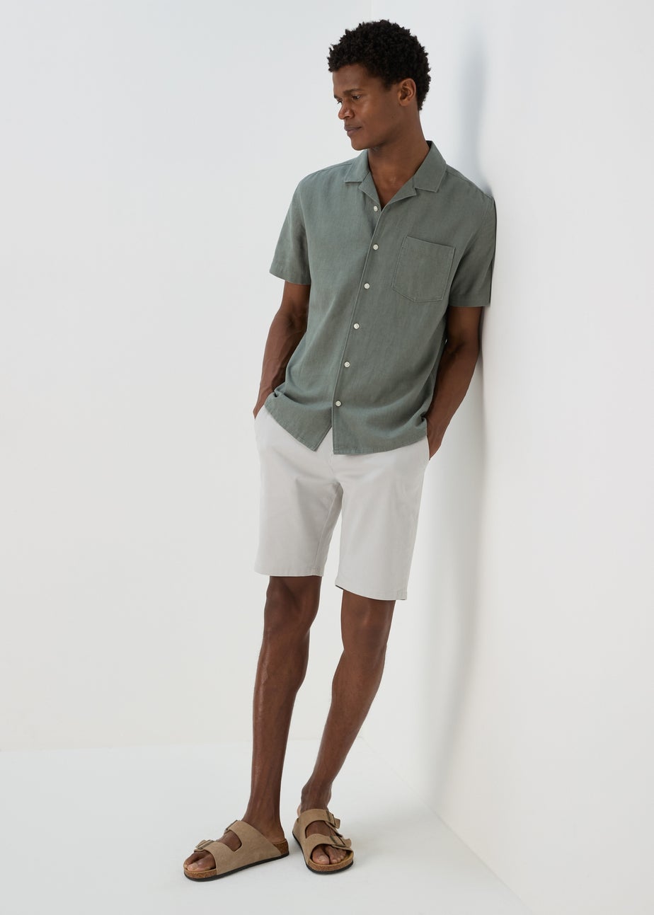 Khaki Linen Viscose Shirt