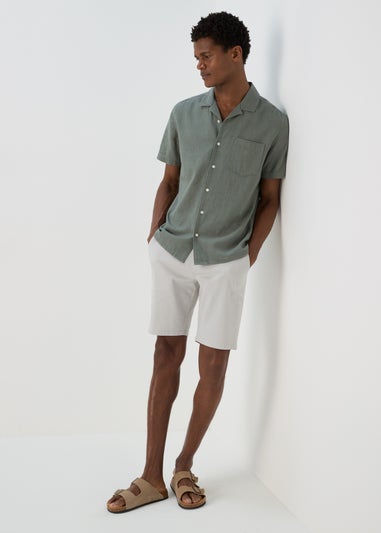 Khaki Linen Viscose Shirt