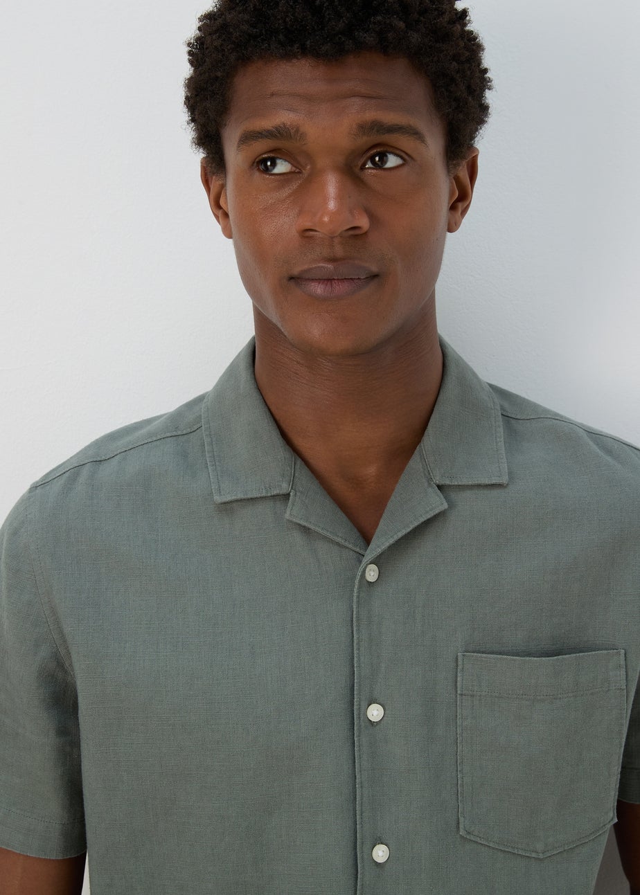 Khaki Linen Viscose Shirt