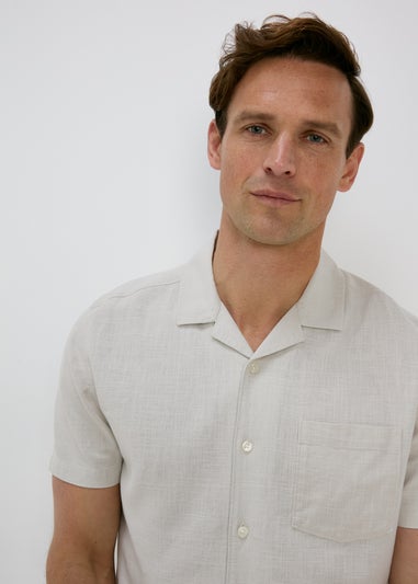 Ecru Linen Short Sleeve Shirt