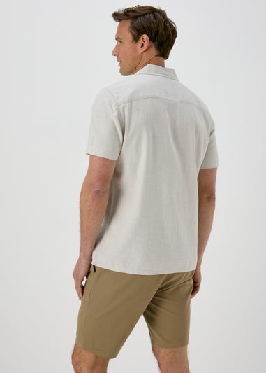 Ecru Linen Short Sleeve Shirt