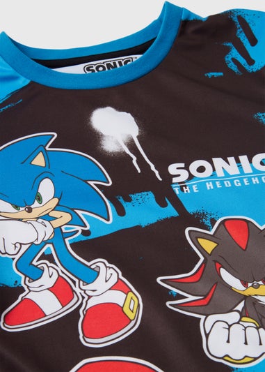 Kids Blue Sonic Short Sleeve T-Shirt (5-12yrs)