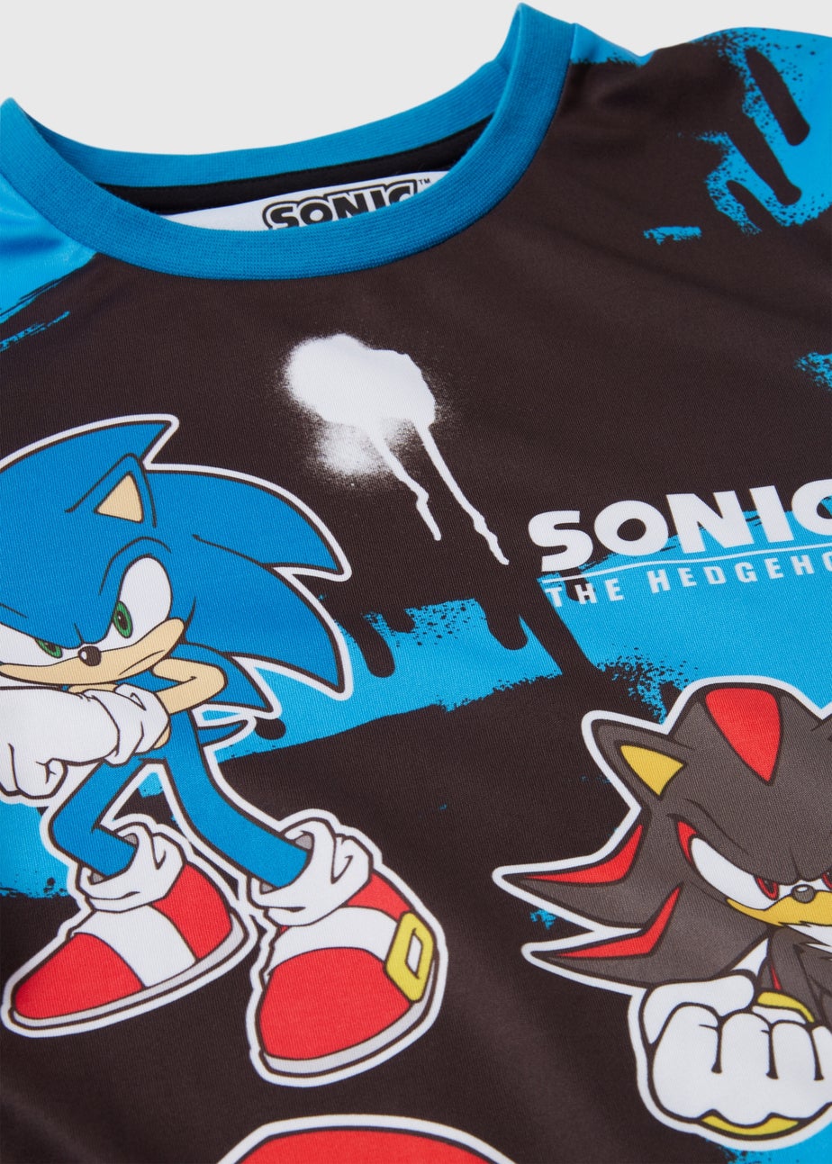 Kids Blue Sonic Short Sleeve T-Shirt (5-12yrs)