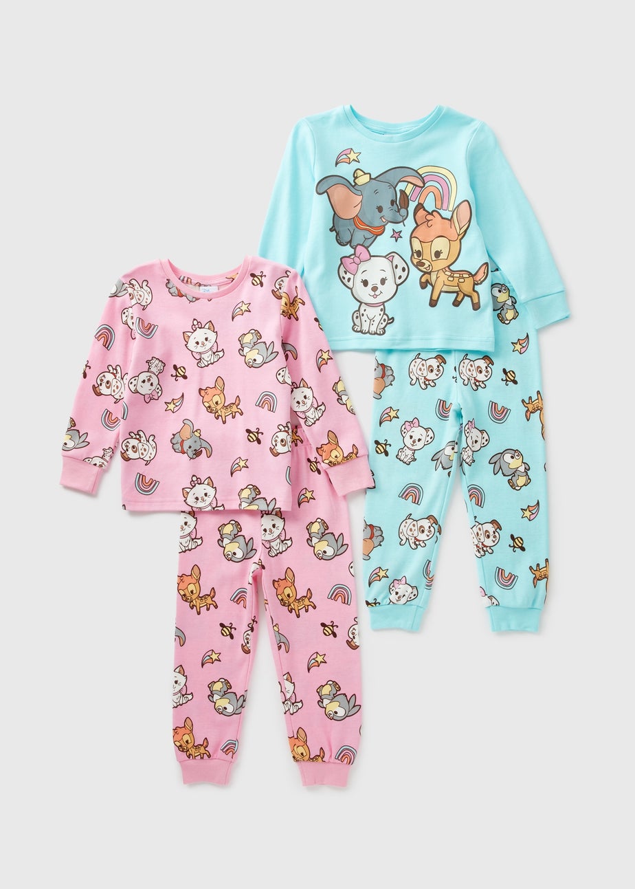 Disney 2 Pack Kids Aqua Pyjama Sets (9mths-7yrs)
