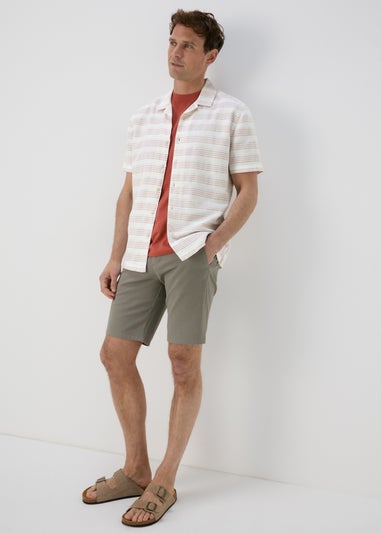 Pink Horizontal Stripe Textured Shirt