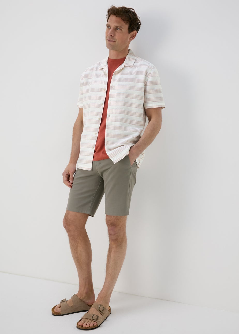 Pink Horizontal Stripe Textured Shirt