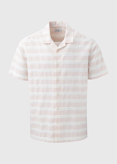 Pink Horizontal Stripe Textured Shirt