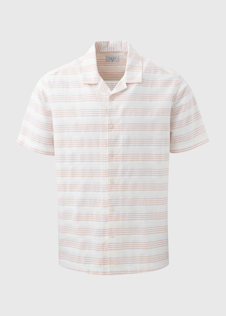 Pink Horizontal Stripe Textured Shirt