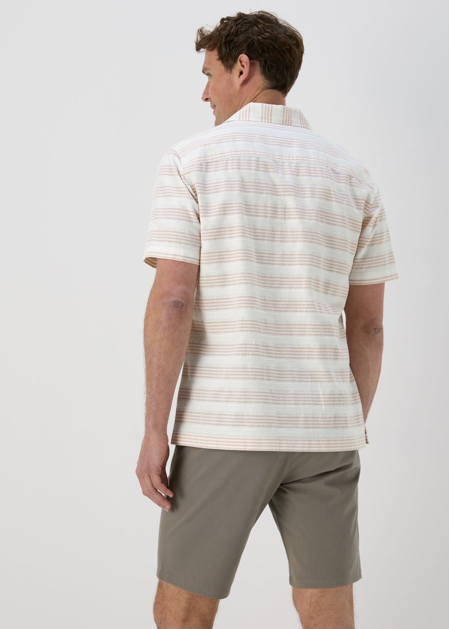 Pink Horizontal Stripe Textured Shirt