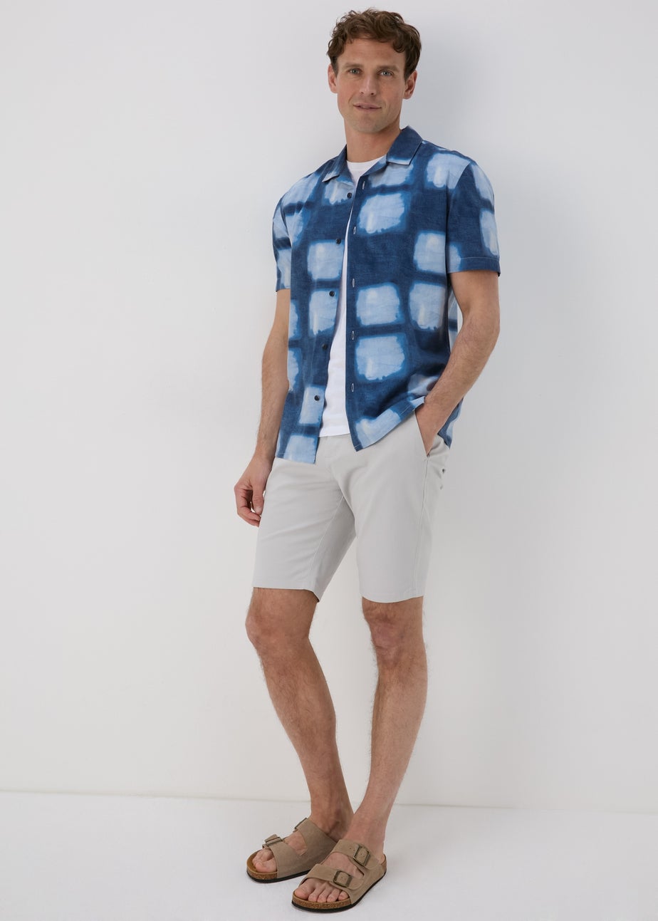 Blue Vivid Print Short Sleeve Shirt