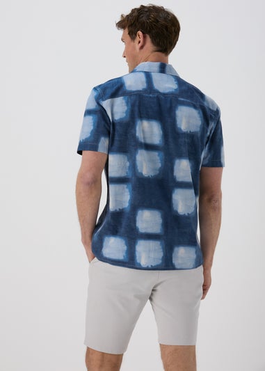 Blue Vivid Print Short Sleeve Shirt