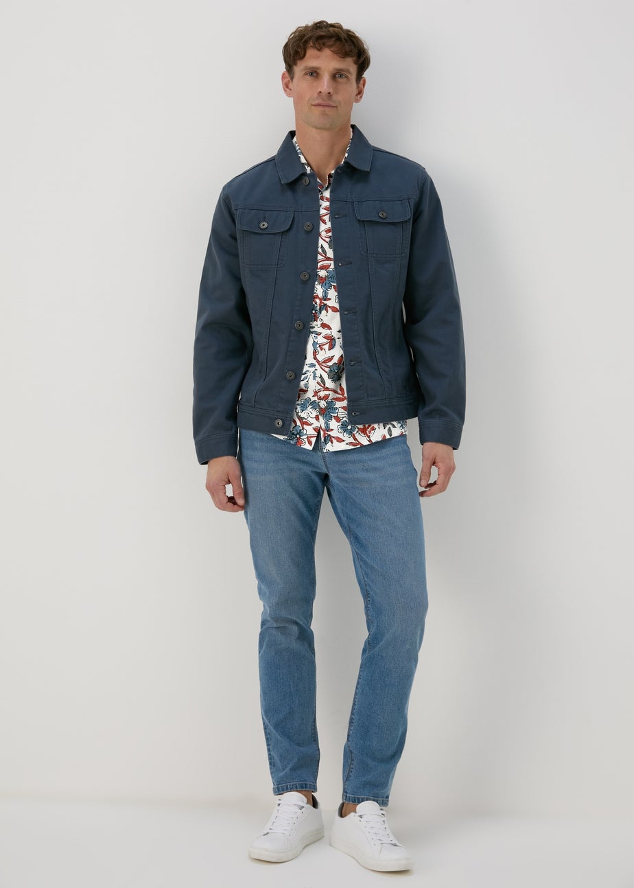 Ecru Red Floral Print Shirt